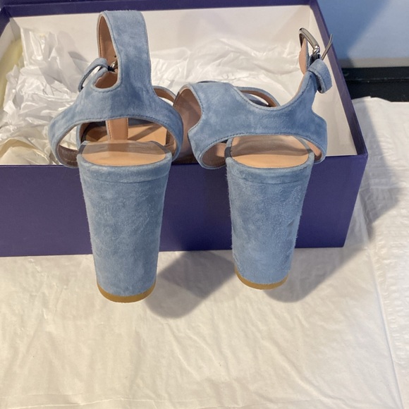 Stuart Weitzman Blue Suede Women's Sandals - Picture 2 of 6
